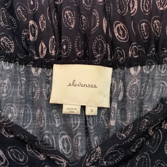 Anthropologie Elevenses Navy Print Romper Sz-S - Picture 5 of 5